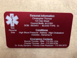 custom emergency cards